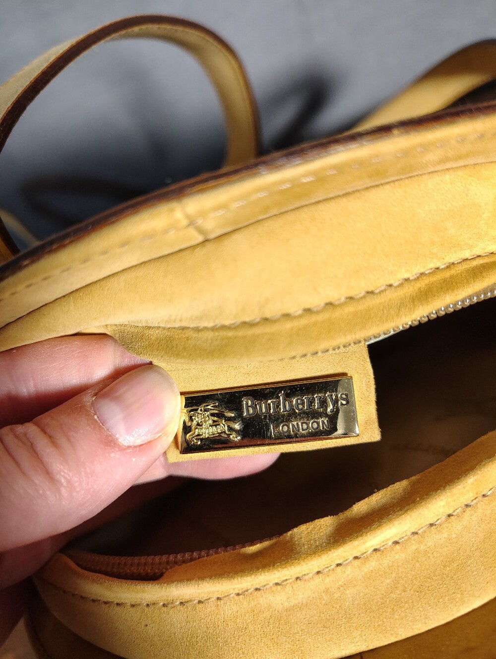 Burberry Tan Suede Half-Moon Crossbody with Tassel Charm - Picture 10 of 12
